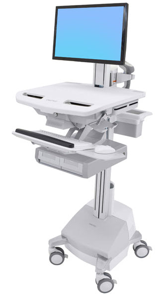 Ergotron StyleView SV44-13A1-C – Computerwagen mit LCD-Pivot, 2 Schubladen, mit SLA-Akku, bis 24", Grau