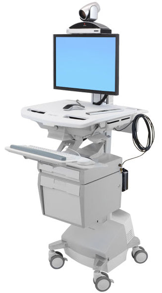 Ergotron SV44-53T1-C – Monitorwagen – für Monitore bis 24" – Höhenverstellung 43 cm, mit Tastaturablage, CH-Stecker