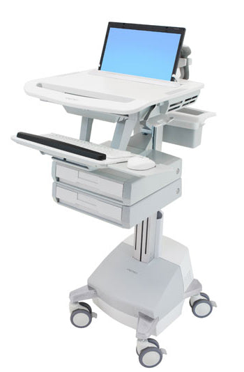 Ergotron StyleView SV44-1121-C – Laptop-Computerwagen, 2 Schubladen, mit SLA-Akku, Grau/Weiss, CH-Stecker