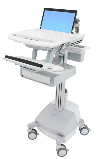 Ergotron StyleView SV44-1111-C – Laptop-Computerwagen, 1 Schublade, mit SLA-Akku, CH-Stecker, Grau/Weiss
