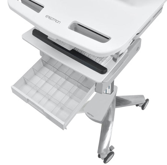 Ergotron StyleView SV44-1111-C – Laptop-Computerwagen, 1 Schublade, mit SLA-Akku, CH-Stecker, Grau/Weiss