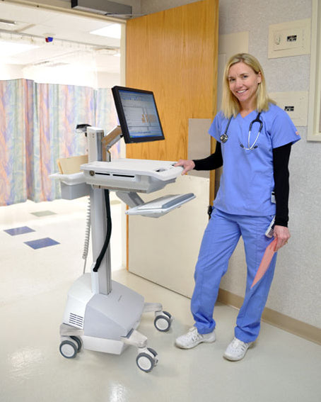 Ergotron StyleView SV42-6201-C – Computerwagen mit LCD-Arm, mit SLA-Akku, bis 22,0", VESA 75×75/100×100, Grau