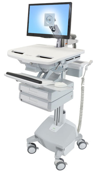 Ergotron SV44-1222-C – Multimedia-Wagen, Aluminium, Grau, Weiss, VESA-Halterung, Höhenverstellbar