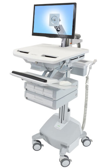 Ergotron SV44-1242-C – Multimedia-Wagen, Aluminium, Grau, Weiss, VESA-Halterung, Höhenverstellung