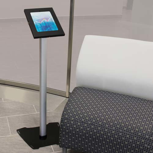 StarTech.com Tablet-Bodenständer – für Tablets bis 9,7", abschliessbar, 1,5 kg Traglast – Schwarz/Silber