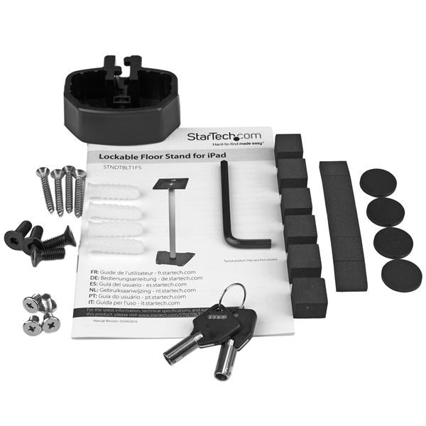 StarTech.com Tablet-Bodenständer – für Tablets bis 9,7", abschliessbar, 1,5 kg Traglast – Schwarz/Silber