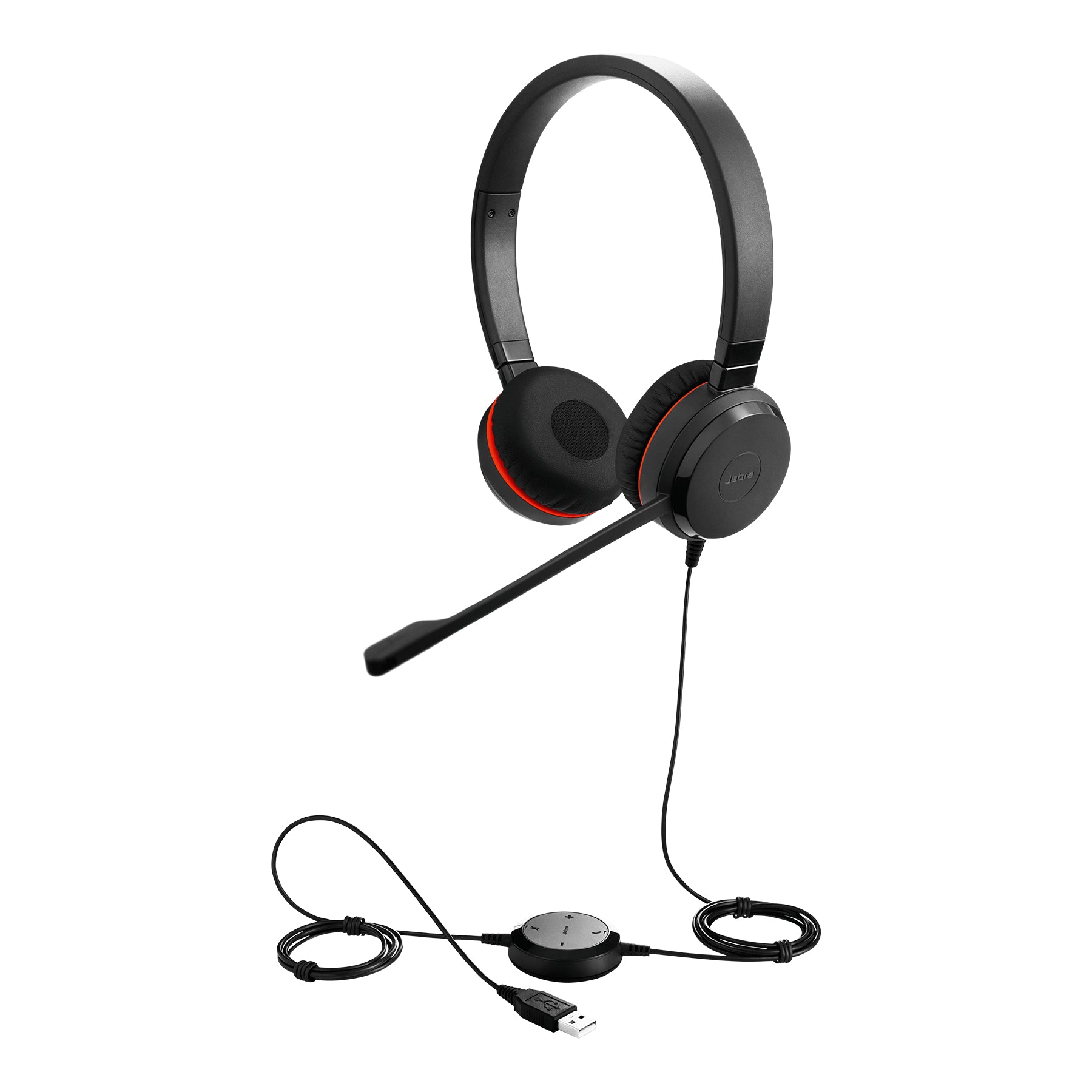 Jabra Evolve 30 II Office-Headset – On-Ear, Stereo, Kabel (3,5 mm / USB-A), MS Teams zertifiziert, Schwarz