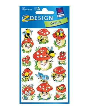 Avery Z-Design – Sticker, Pilze, mehrfarbig, 3 Stk