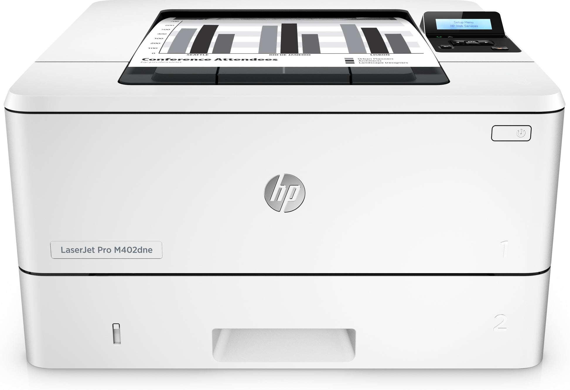 HP LaserJet Pro M402dne – Schwarz-Weiss, A4, Duplex, LAN, USB, 38 Seiten pro Minute, AirPrint, Mopria