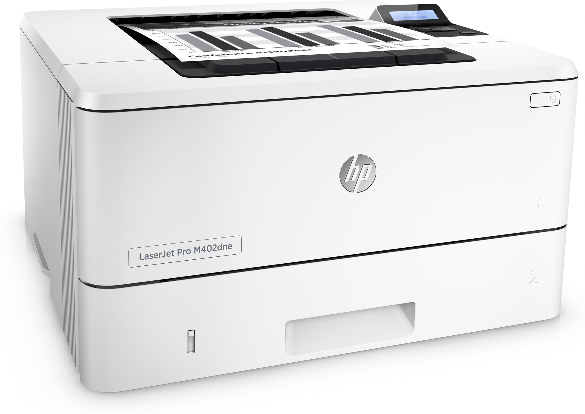 HP LaserJet Pro M402dne – Schwarz-Weiss, A4, Duplex, LAN, USB, 38 Seiten pro Minute, AirPrint, Mopria