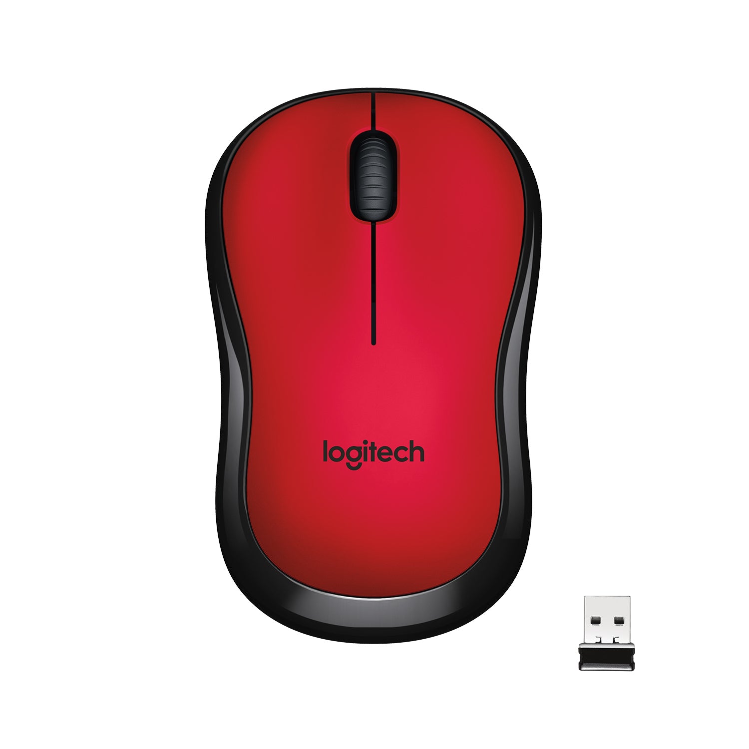 Logitech M220 Silent – Maus – Kabellos (2,4 GHz), beidhändig, Rot