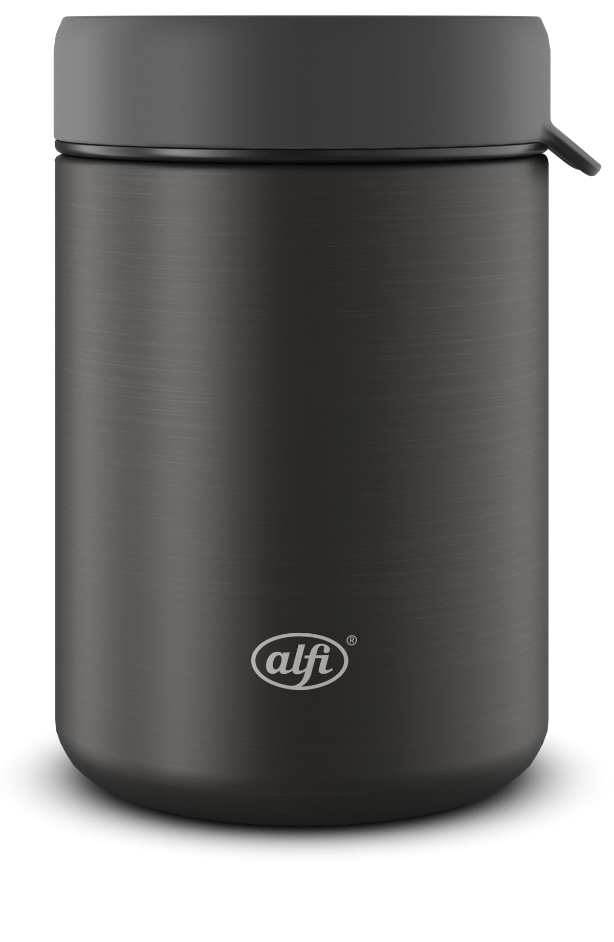Alfi Thermobox – 350 ml, 8,8 × 8,8 × 13,3 cm, Edelstahl, Schwarz matt, mit Schwenkverschluss, auslaufsicher