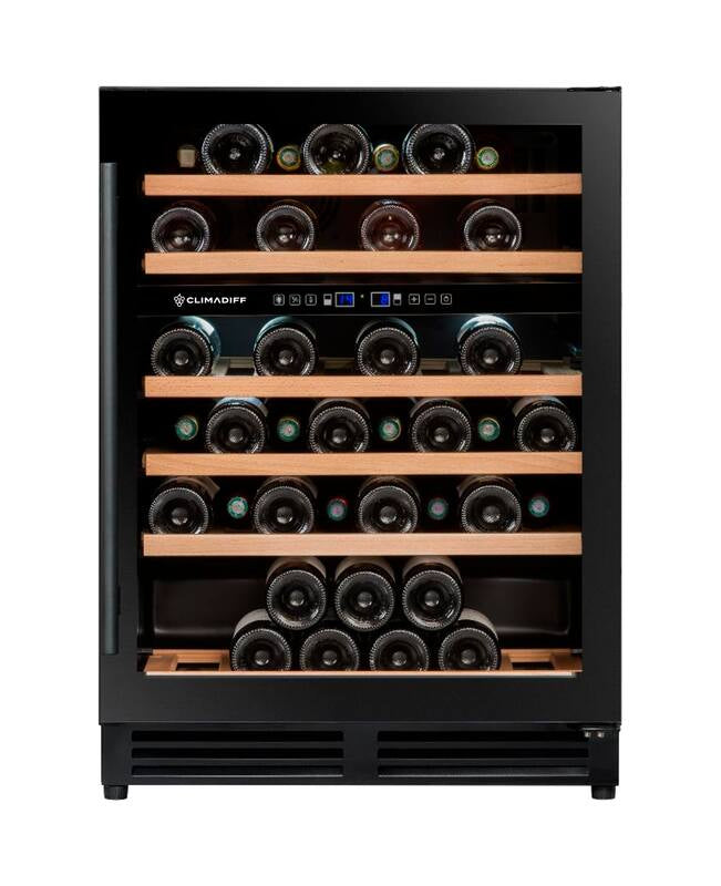 Climadiff Weinkühlschrank CBU50D2B – 138 l, 220/240 V, Kompressor, Energieeffizienzklasse F