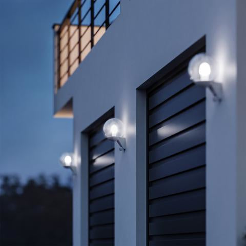 STEINEL Aussenwandleuchte – 60 W – IP44 – Netzbetrieb – mit Bewegungsmelder, Weiss, Glas, Kunststoff