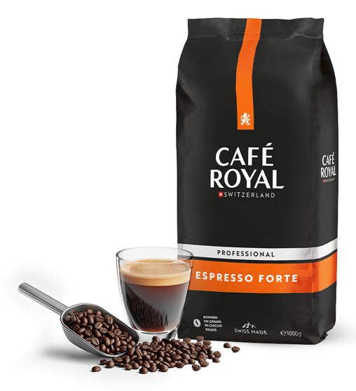 Café Royal Espresso Forte – Kaffeebohnen – Arabica/Robusta, Intensität 5, 1 kg