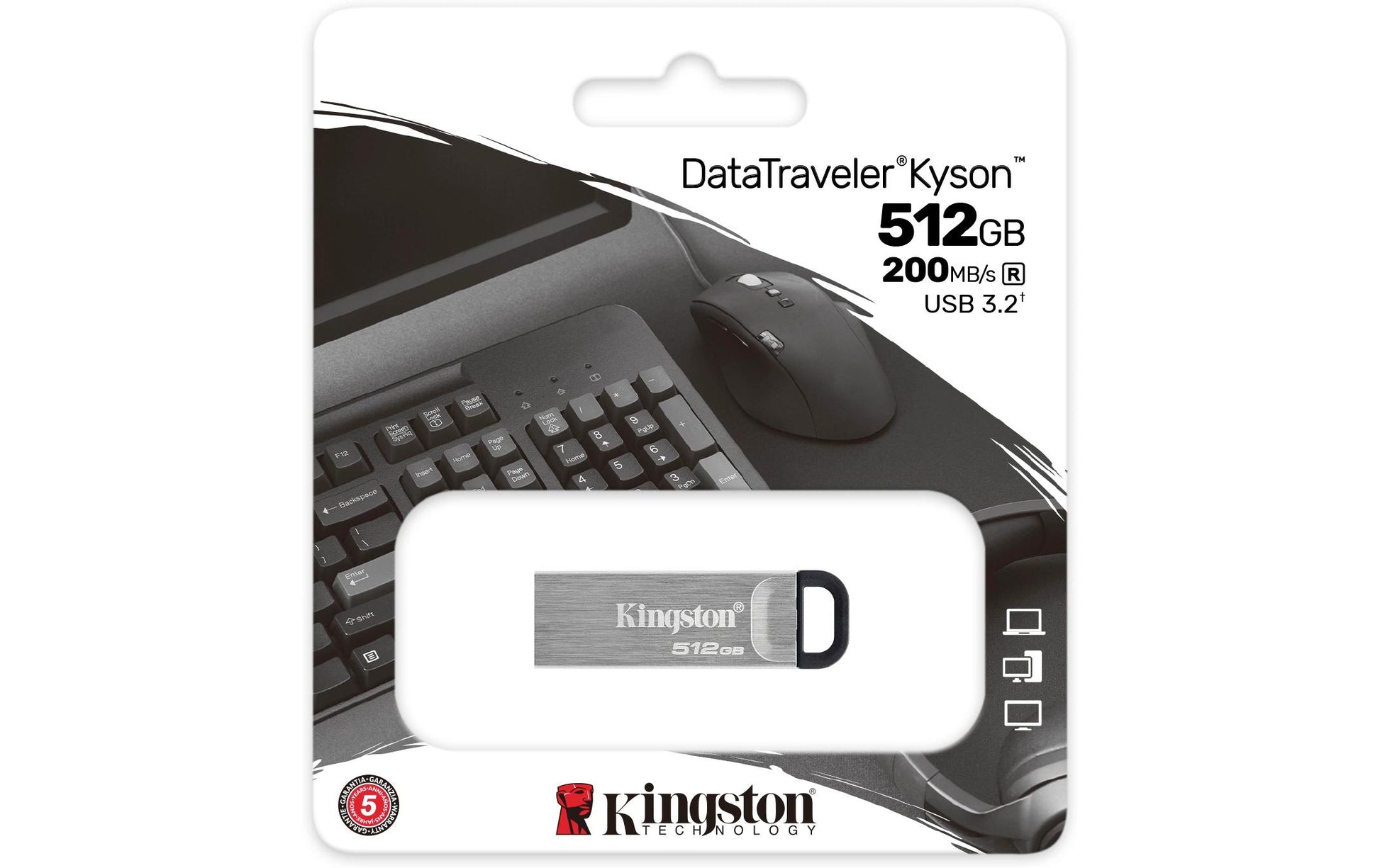 Kingston Technology Kingston DataTraveler Kyson USB-Stick – 512 GB, USB 3.2 Gen 1, 200 MB/s