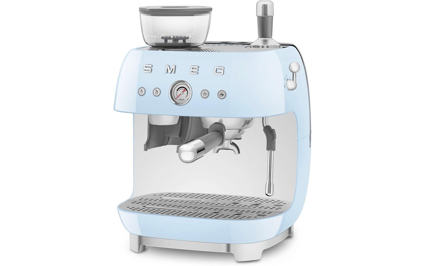 Smeg 50's EGF03PBEU Siebträgermaschine – 15 bar, 2,4 l, 250 g, Kegelmahlwerk, Blau