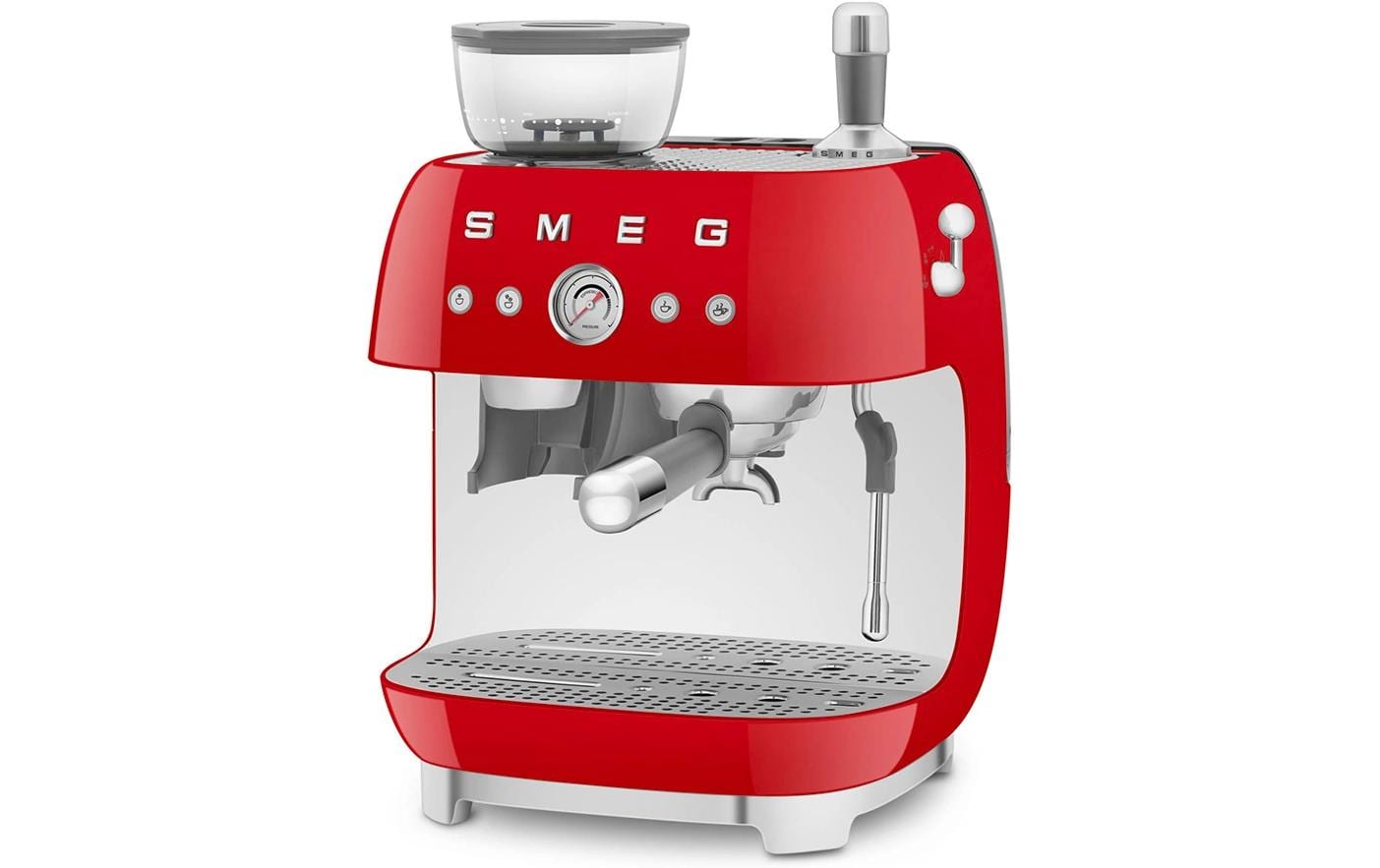 Smeg 50's EGF03RDEU Siebträgermaschine – 15 bar, 2,4 l, 250 g, Kegelmahlwerk, Rot