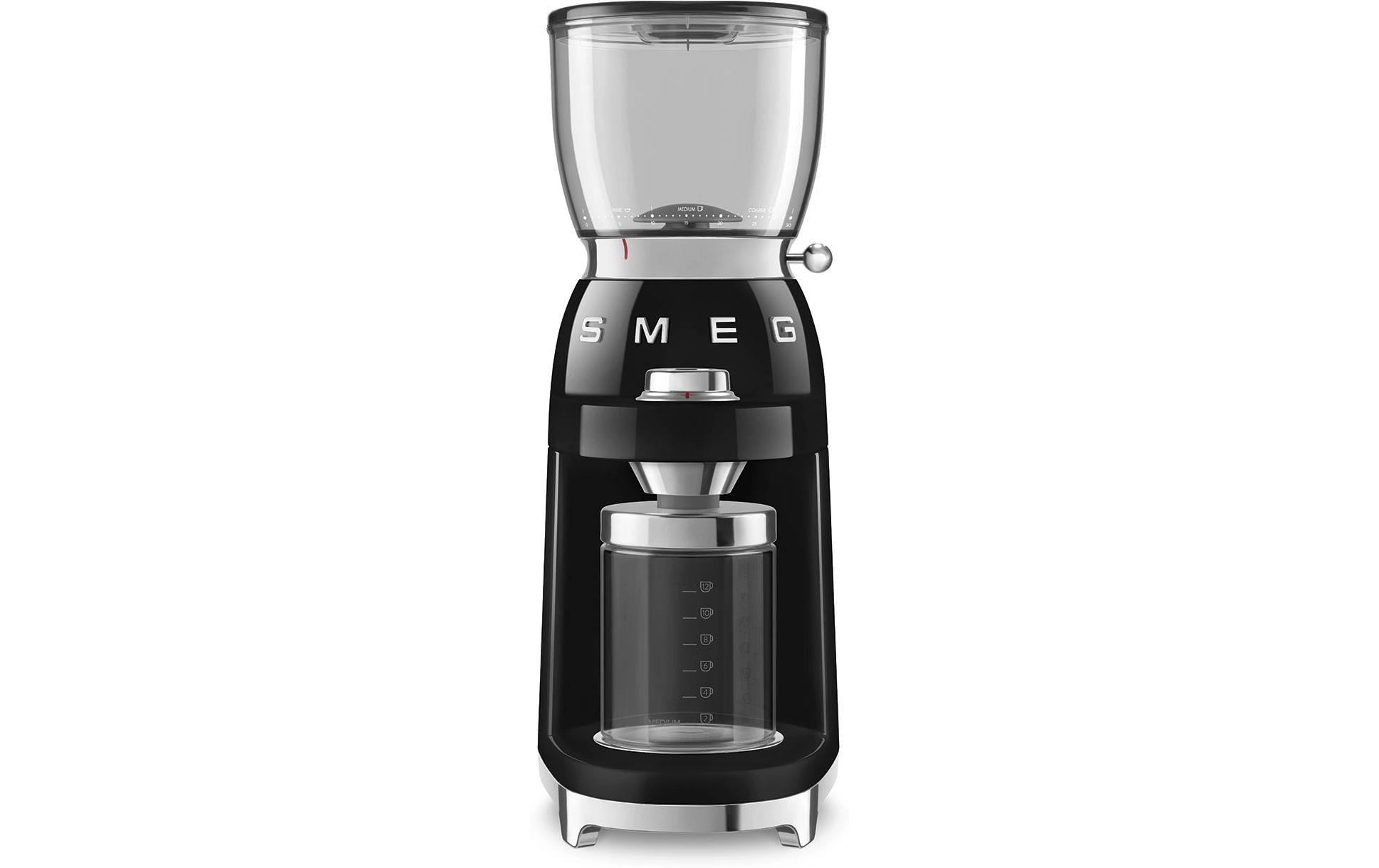 Smeg Kaffeemühle CGF11BLEU – Kegelmahlwerk, 350 g, 150 W, Schwarz