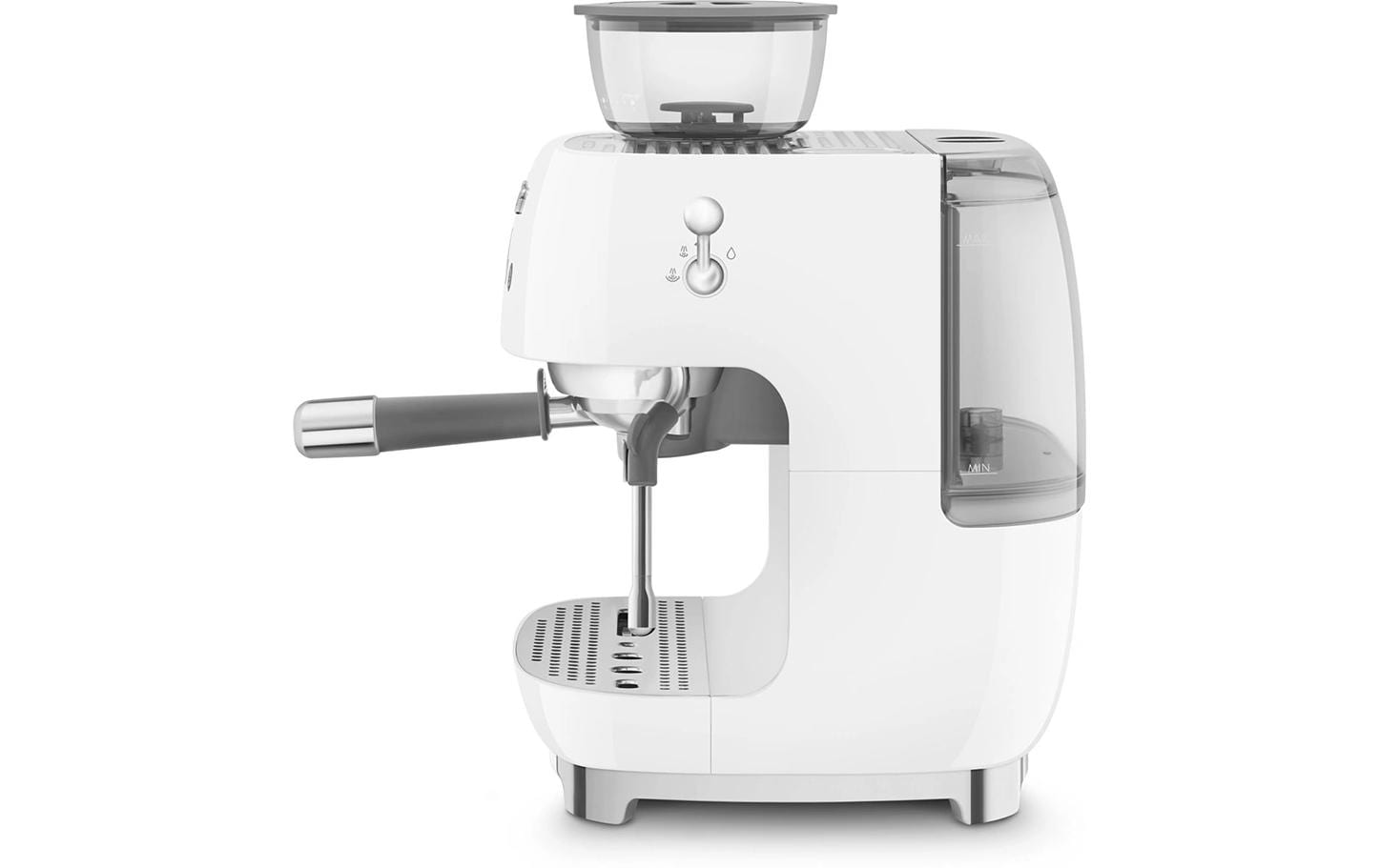Smeg 50's EGF03WHEU Siebträgermaschine – 15 bar, 2,4 l, 250 g, Kegelmahlwerk, Weiss