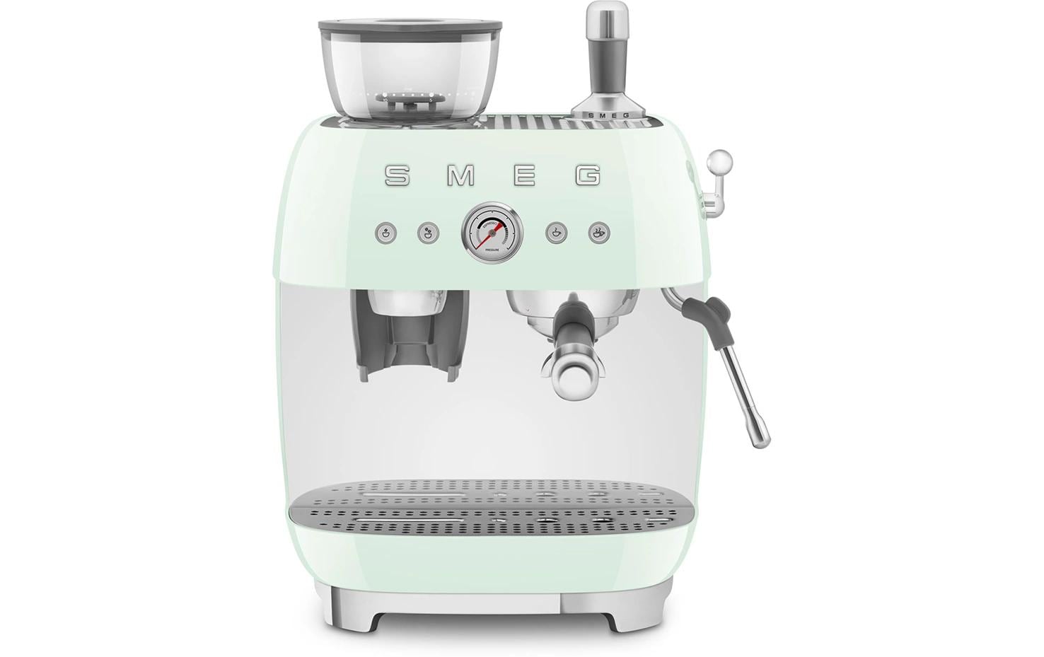 Smeg 50's EGF03PGEU Siebträgermaschine – 15 bar, 2,4 l, 250 g, Kegelmahlwerk, Grün