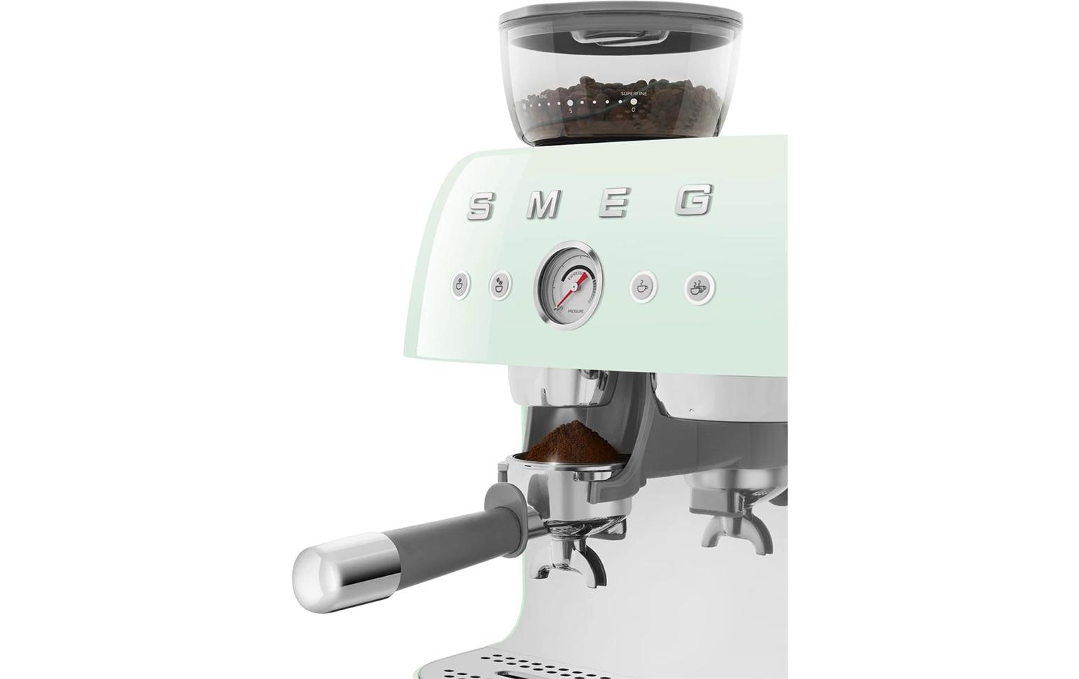 Smeg 50's EGF03PGEU Siebträgermaschine – 15 bar, 2,4 l, 250 g, Kegelmahlwerk, Grün