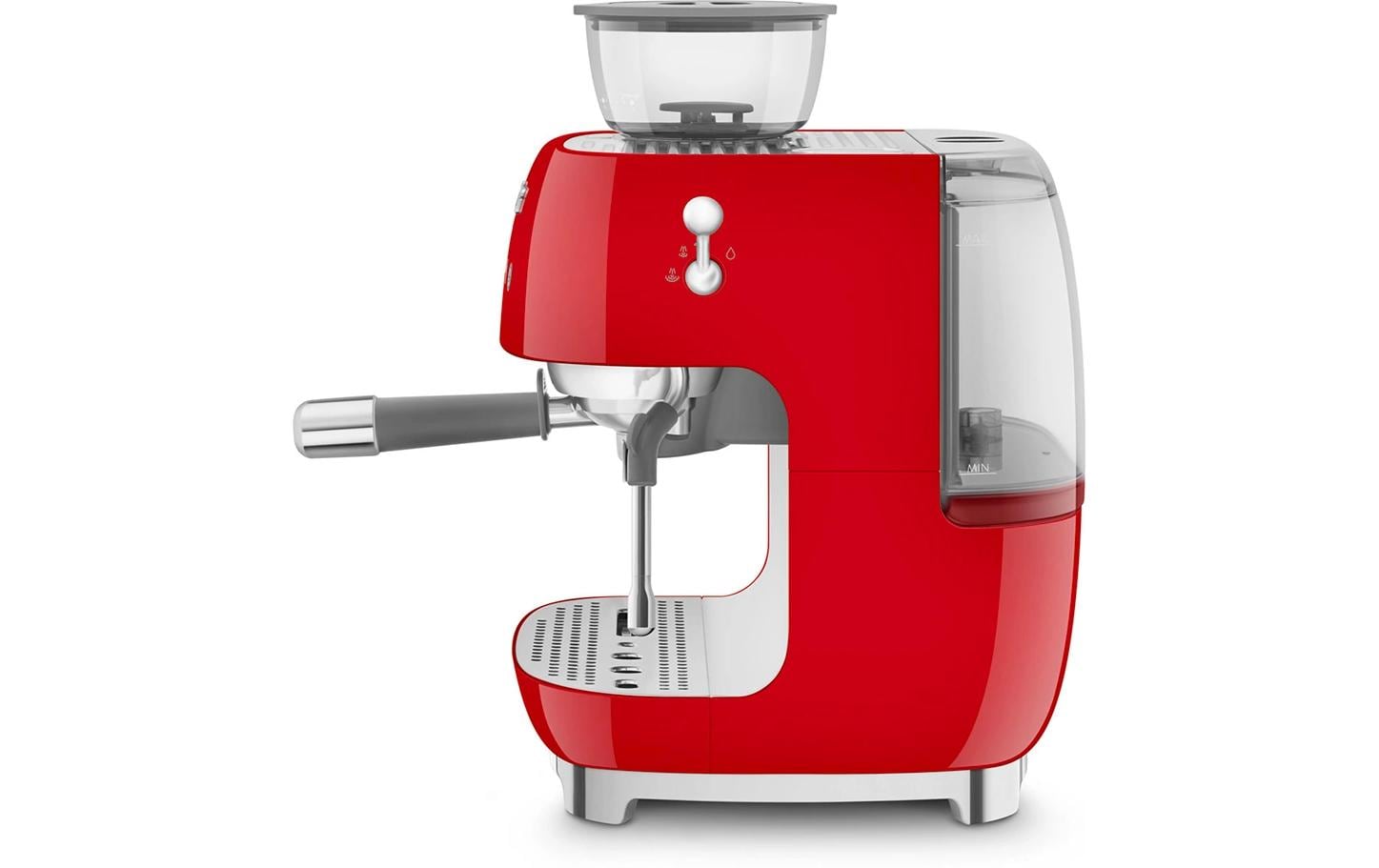 Smeg 50's EGF03RDEU Siebträgermaschine – 15 bar, 2,4 l, 250 g, Kegelmahlwerk, Rot