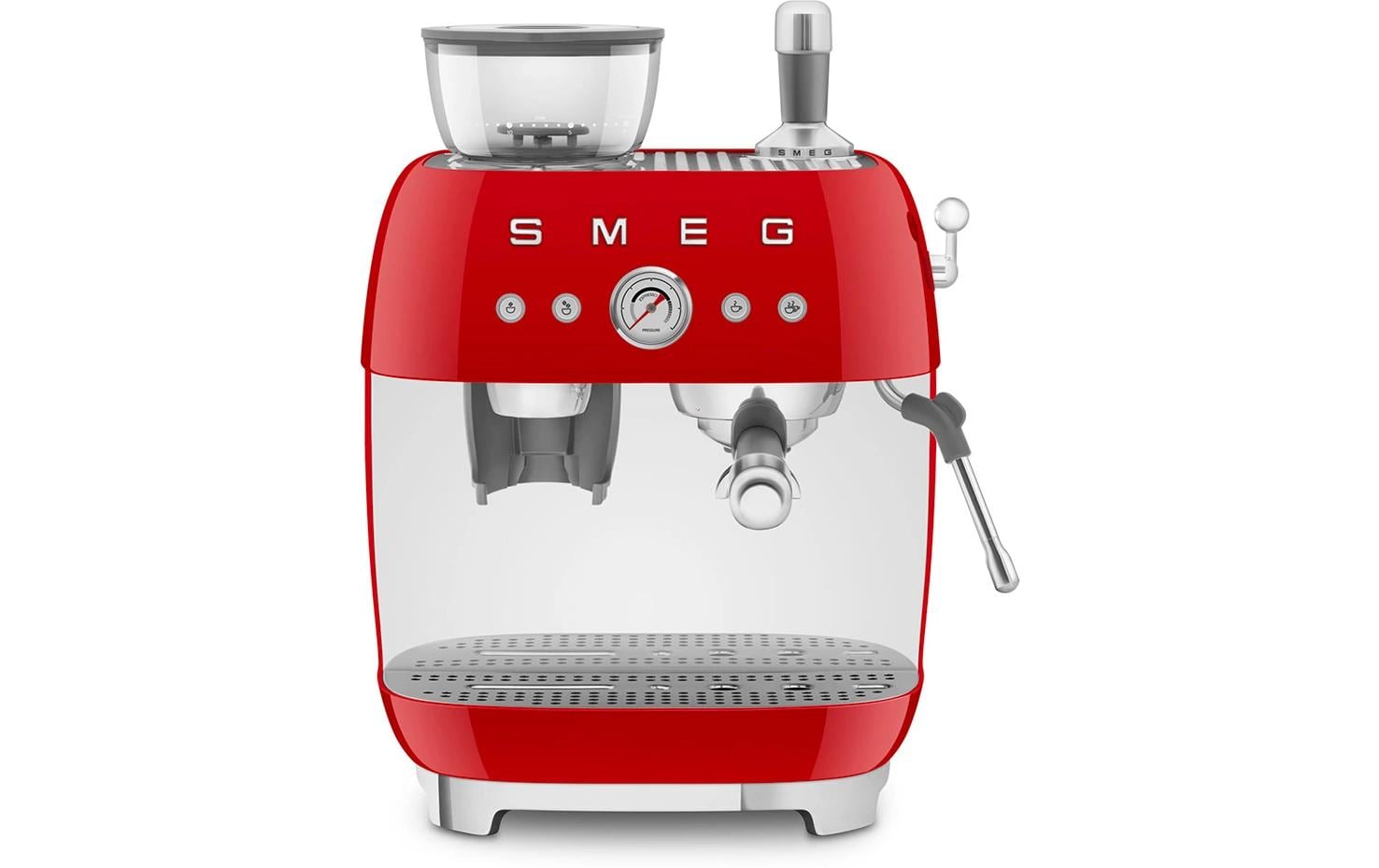 Smeg 50's EGF03RDEU Siebträgermaschine – 15 bar, 2,4 l, 250 g, Kegelmahlwerk, Rot