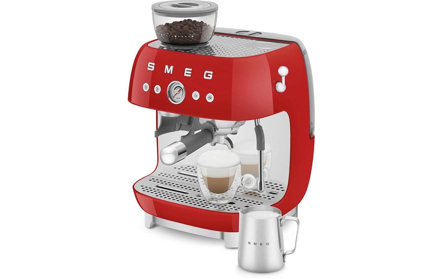 Smeg 50's EGF03RDEU Siebträgermaschine – 15 bar, 2,4 l, 250 g, Kegelmahlwerk, Rot