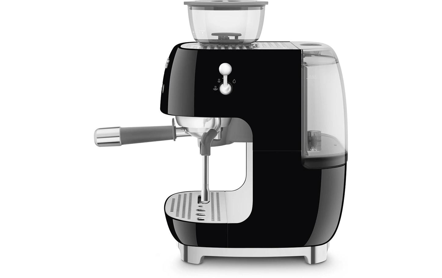 Smeg 50's EGF03BLEU Siebträgermaschine – 15 bar, 2,4 l, 250 g, Kegelmahlwerk, Schwarz
