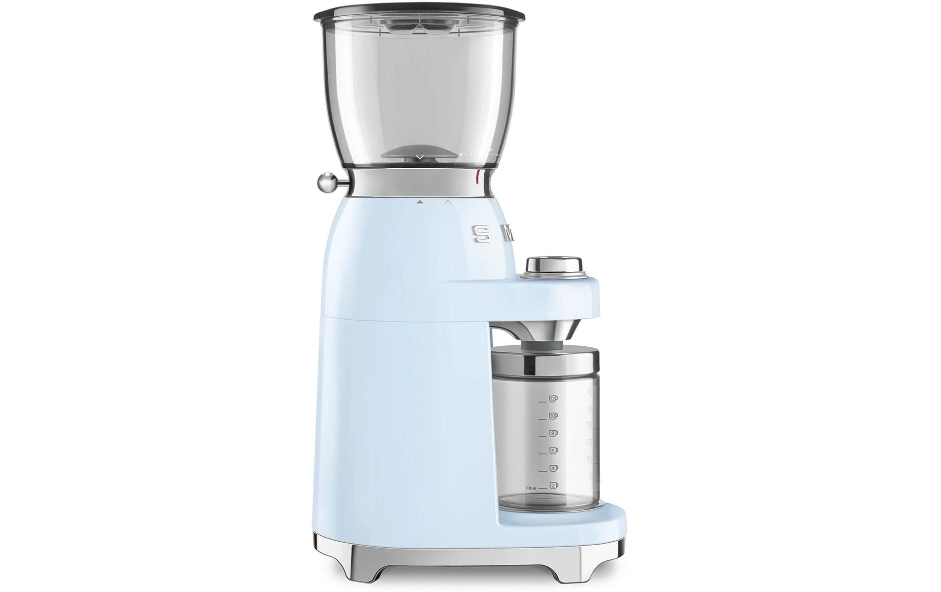 Smeg Kaffeemühle CGF11PBEU – Kegelmahlwerk, 350 g, 150 W, Hellblau