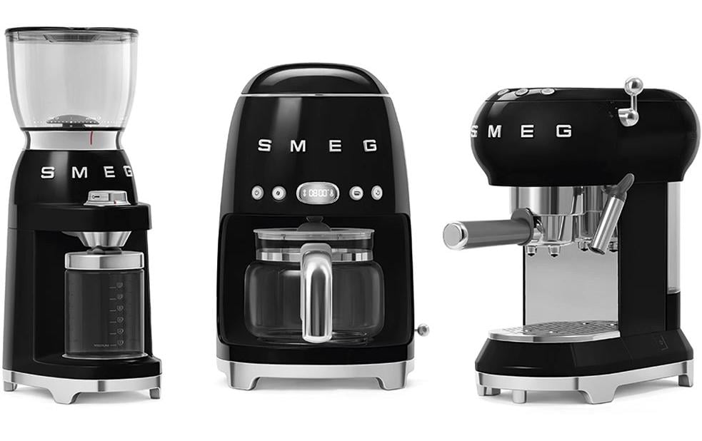 Smeg Kaffeemühle CGF11BLEU – Kegelmahlwerk, 350 g, 150 W, Schwarz