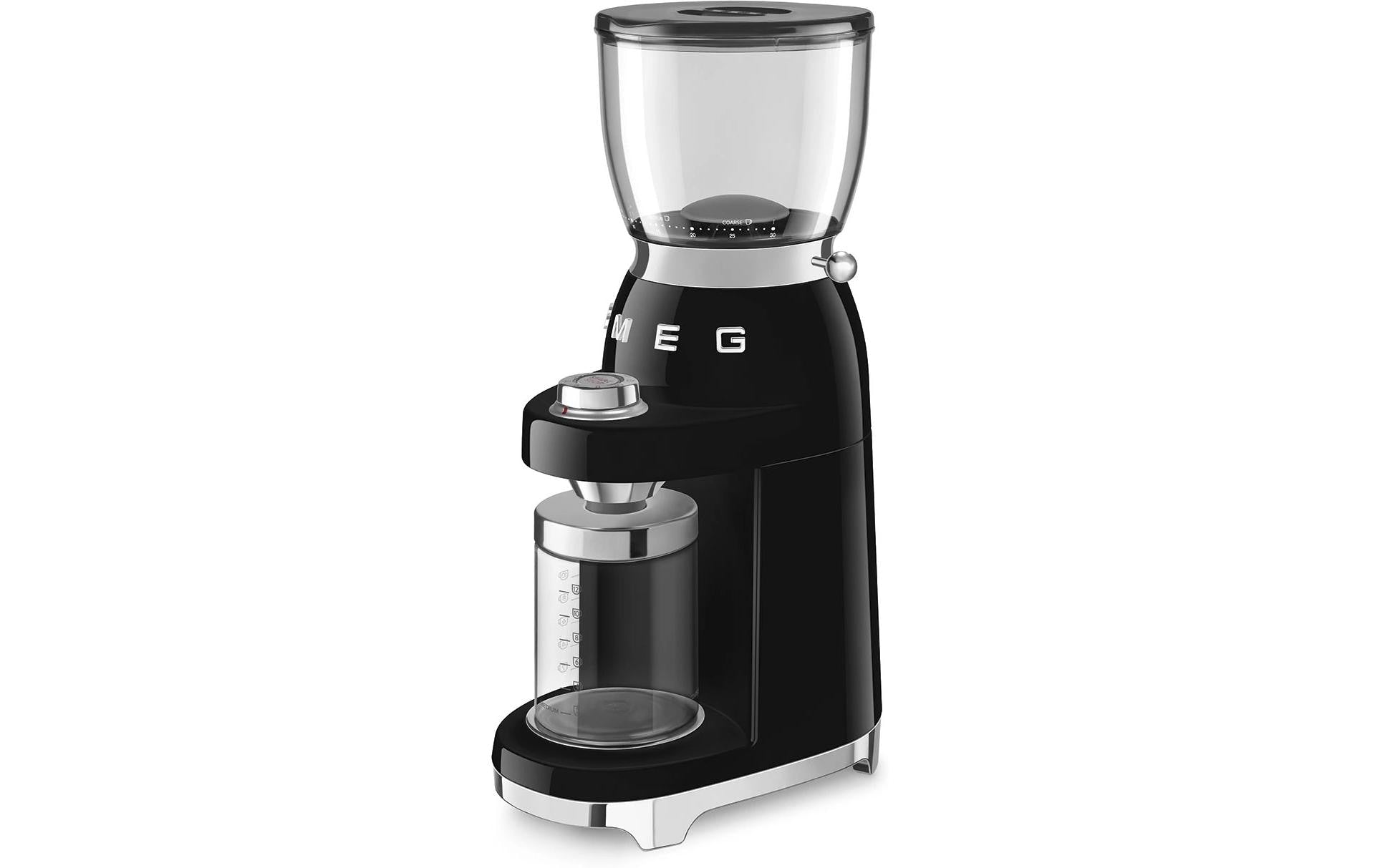 Smeg Kaffeemühle CGF11BLEU – Kegelmahlwerk, 350 g, 150 W, Schwarz