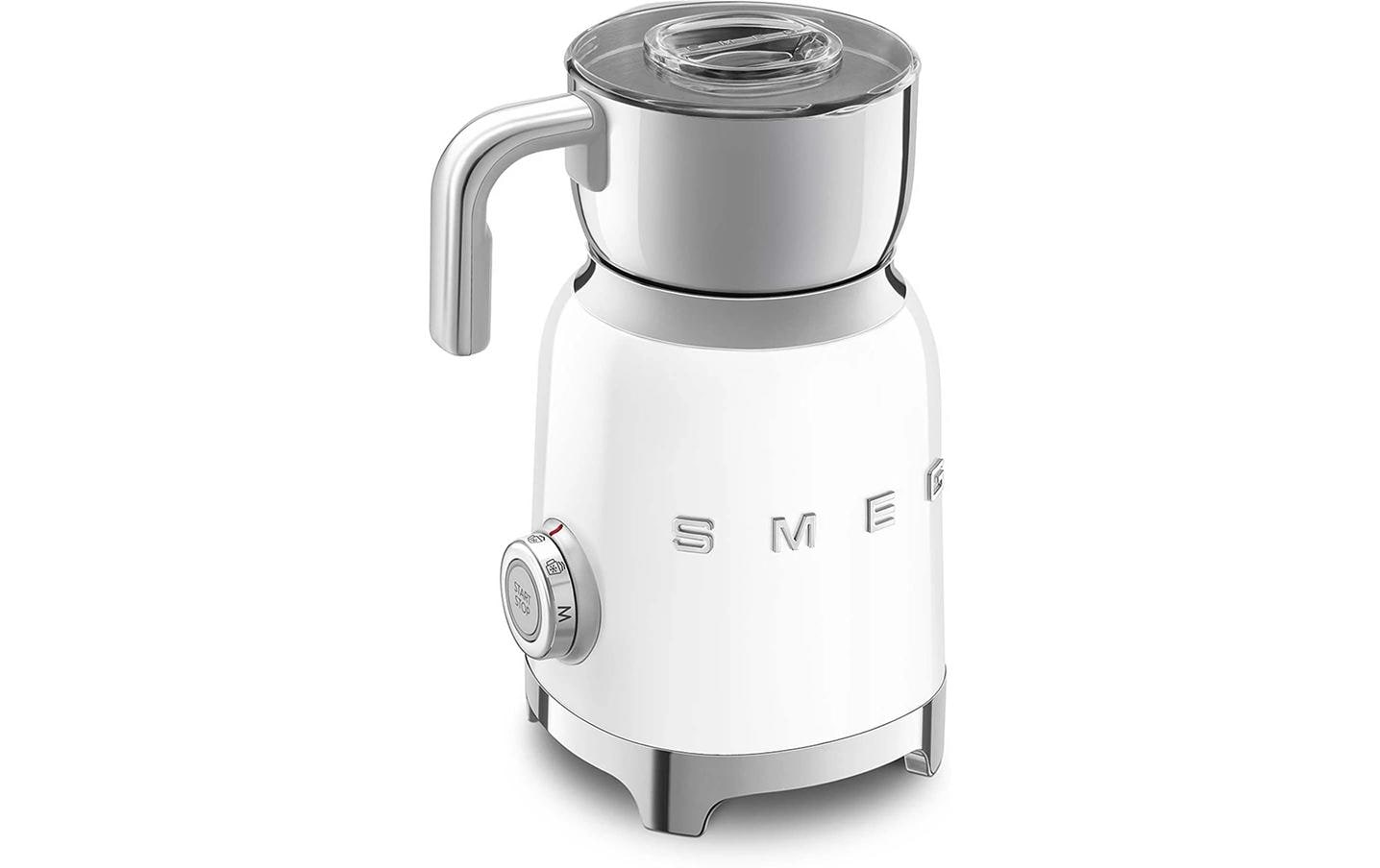 Smeg Elektrischer Milchschäumer MFF11WHEU – Füllmenge 600 ml, 500 W, Weiss