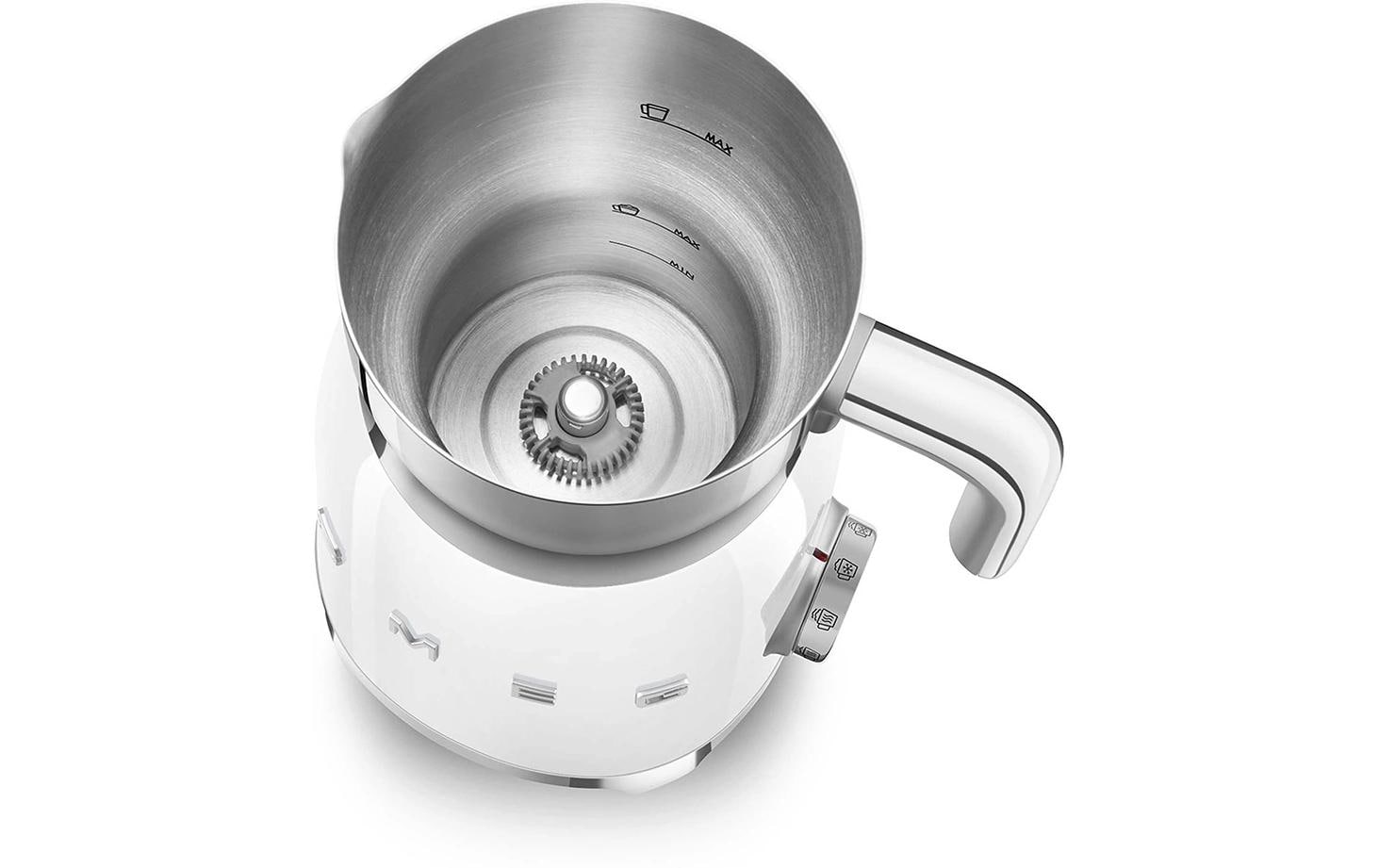 Smeg Elektrischer Milchschäumer MFF11WHEU – Füllmenge 600 ml, 500 W, Weiss