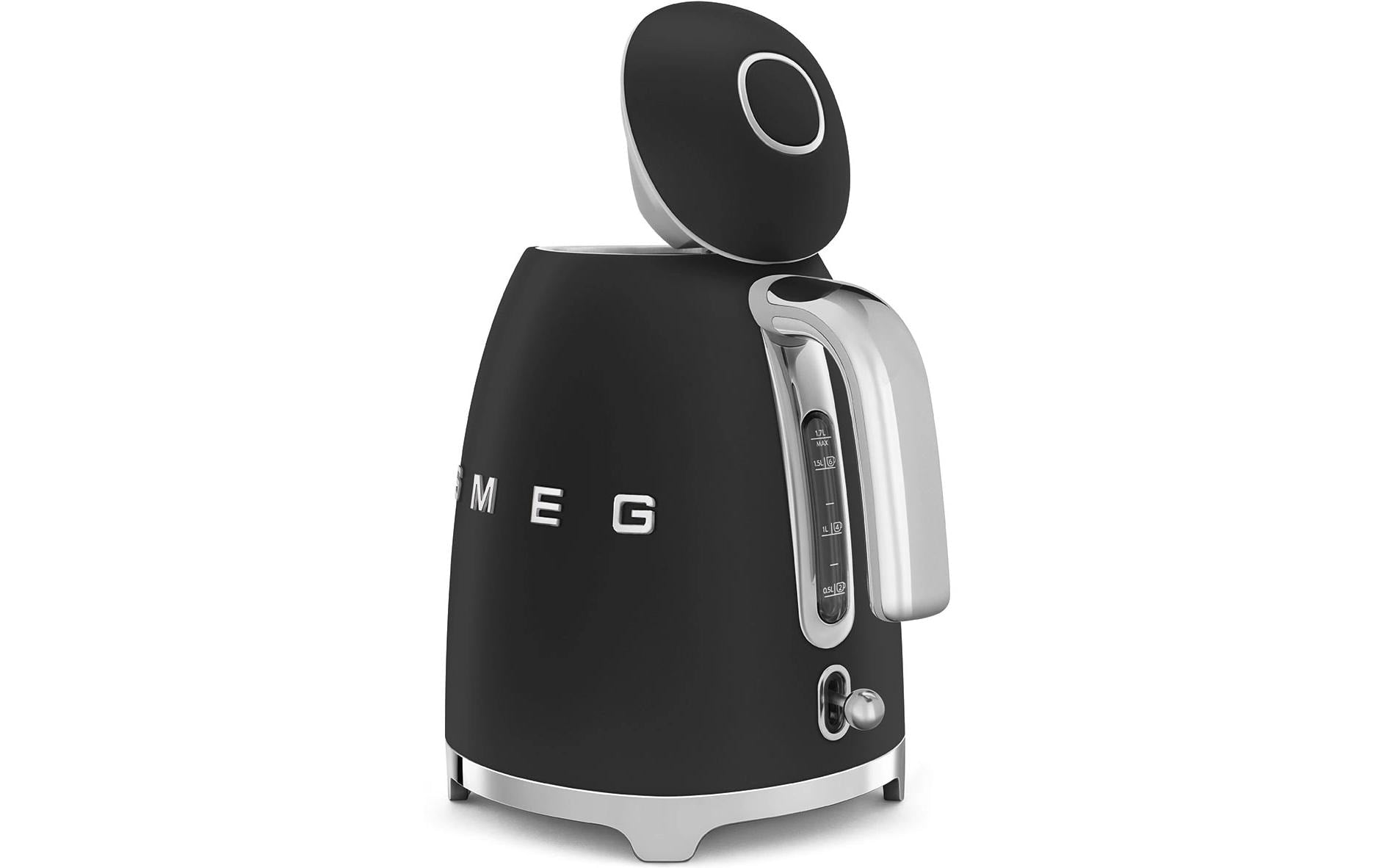 SMEG KLF03BLMEU – Wasserkocher 1,7 l, 2400 W, Edelstahl, Schwarz matt