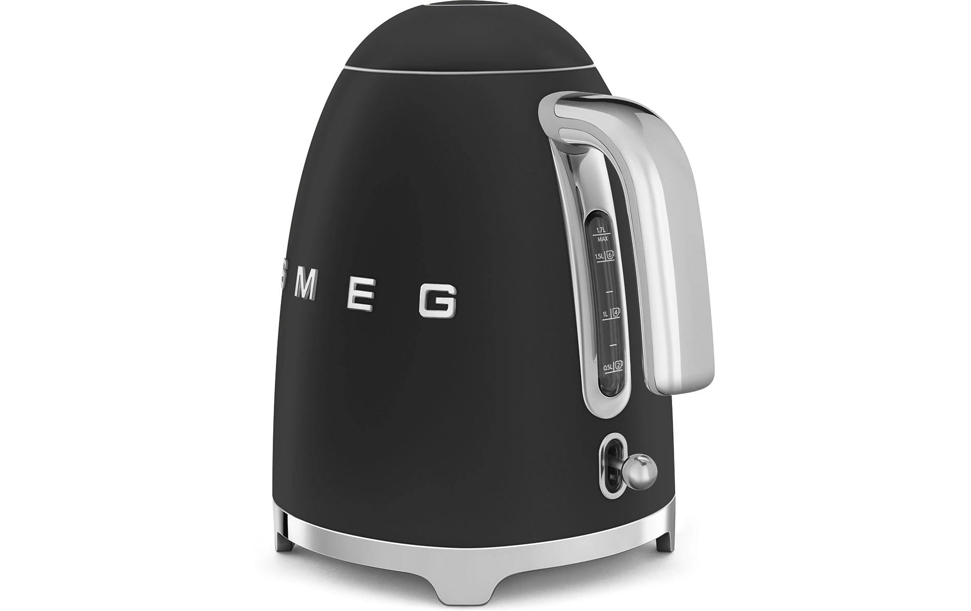 SMEG KLF03BLMEU – Wasserkocher 1,7 l, 2400 W, Edelstahl, Schwarz matt
