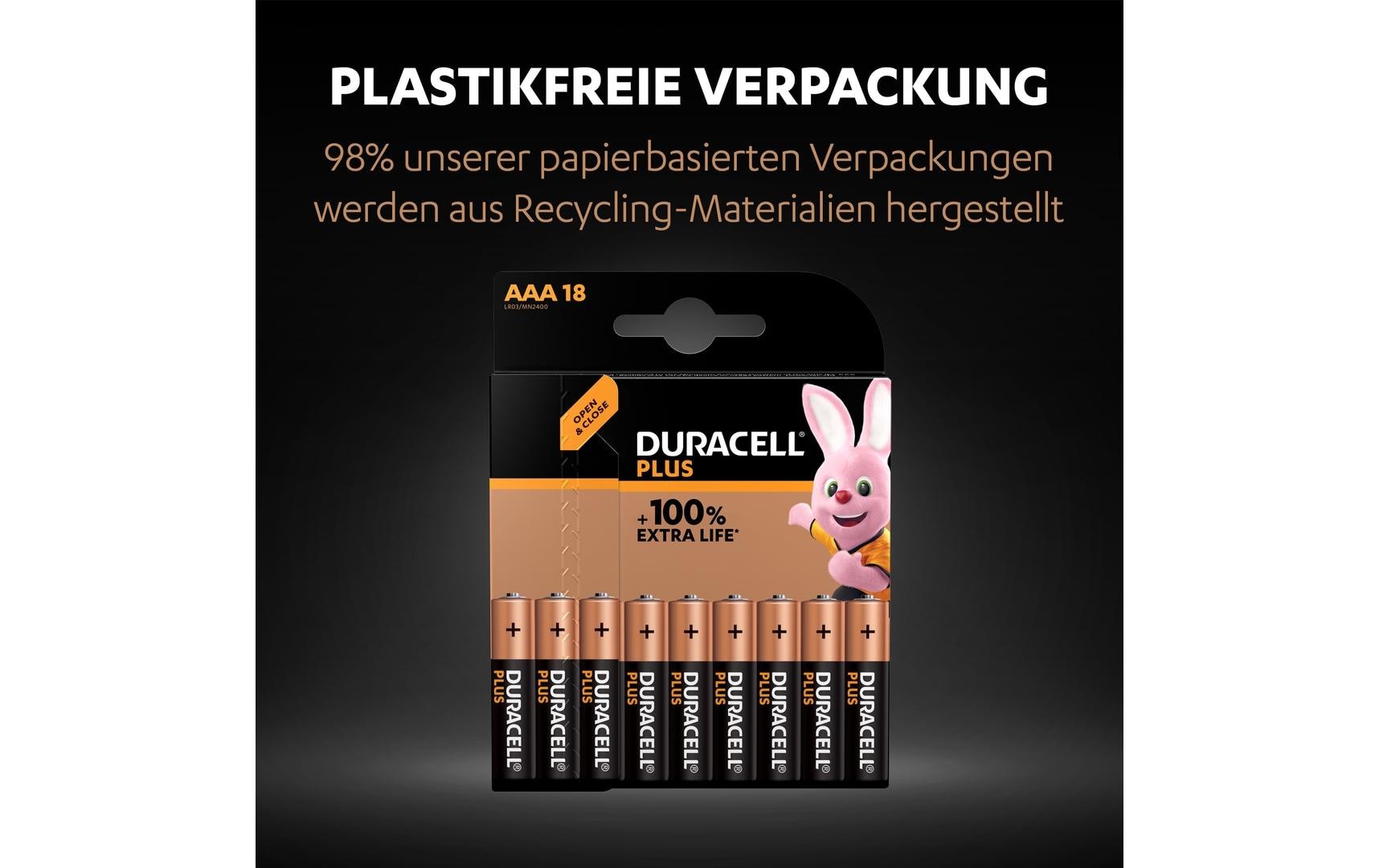 Duracell AAA Batterien, Alkaline, 1,5 V – 4 Stk.