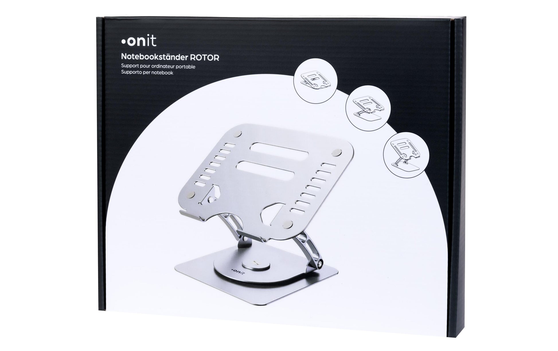 ONIT Laptop-Ständer – bis 17,3" – Höhenverstellbar, 360° drehbar – Anthrazit