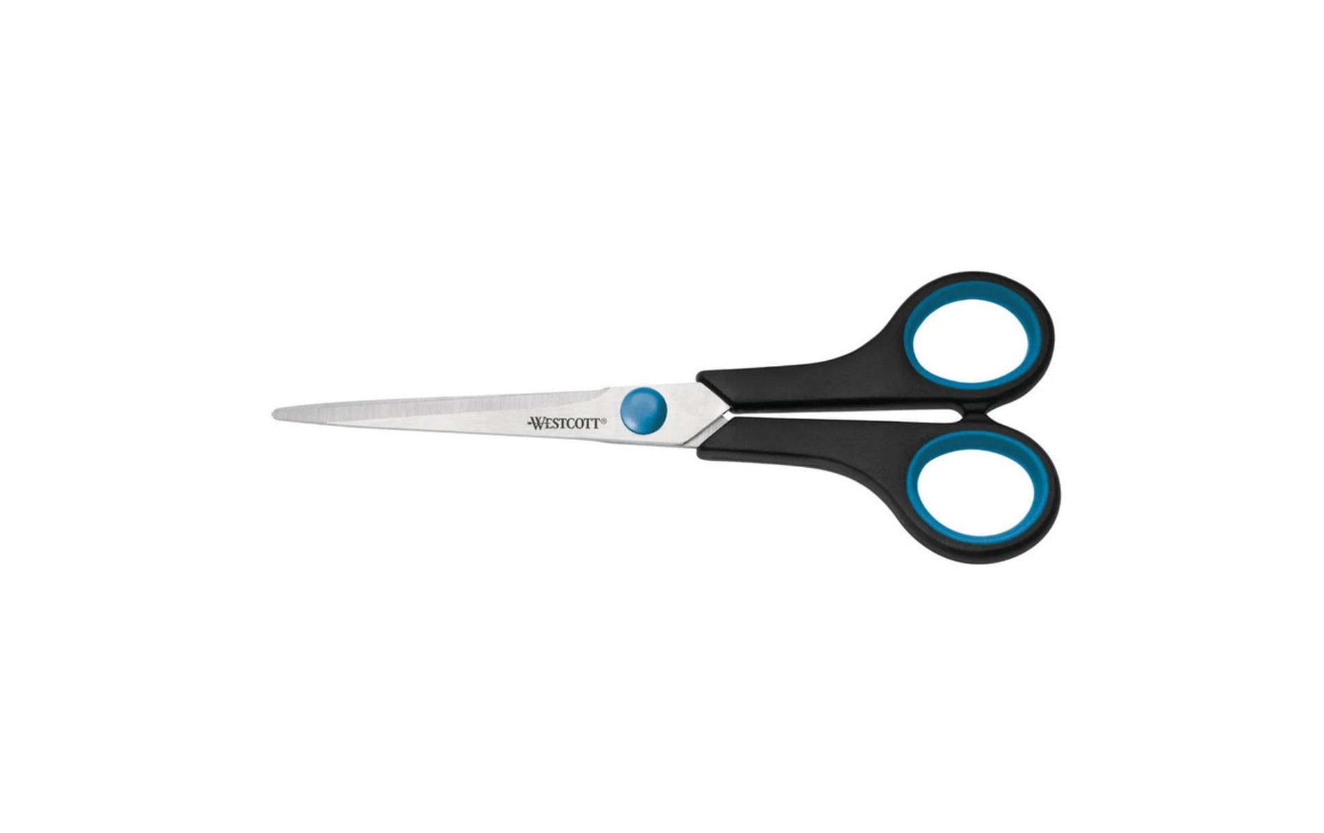 Westcott Universalschere – 17,5 cm, Stahl, für Rechtshänder, spitz, Softgrip, Kunststoff, schwarz