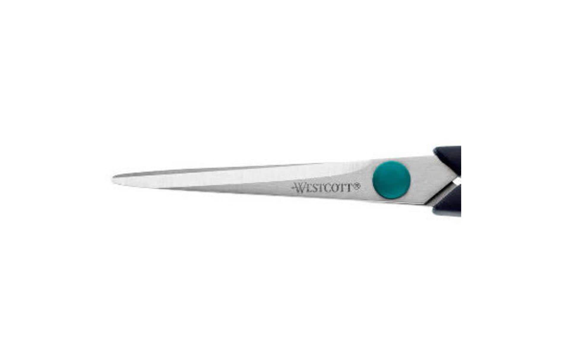 Westcott Universalschere – 17,5 cm, Stahl, für Rechtshänder, spitz, Softgrip, Kunststoff, schwarz