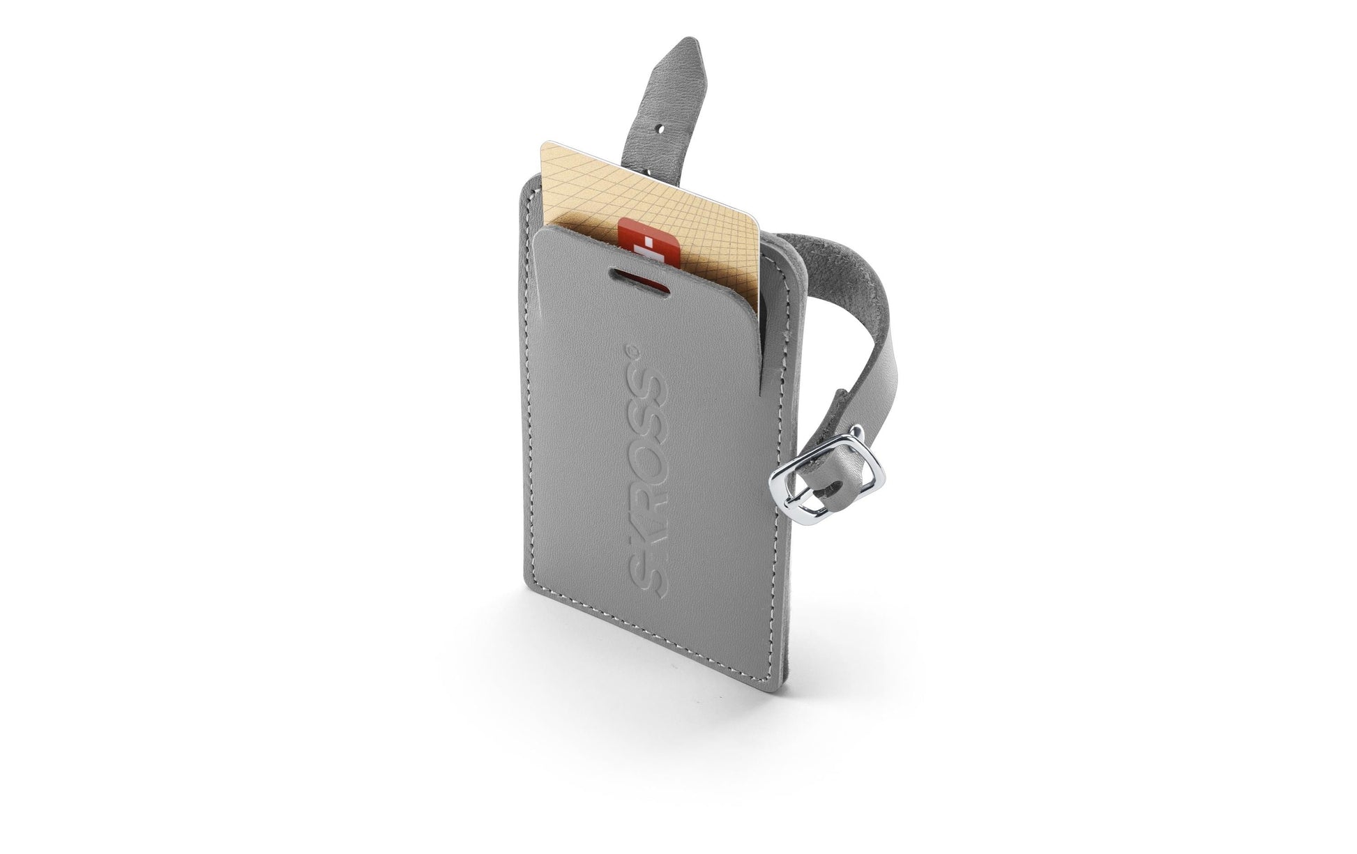 Skross Gepäckanhänger – 110×70 mm – Grau, Leder, PVC – 2 Stk.