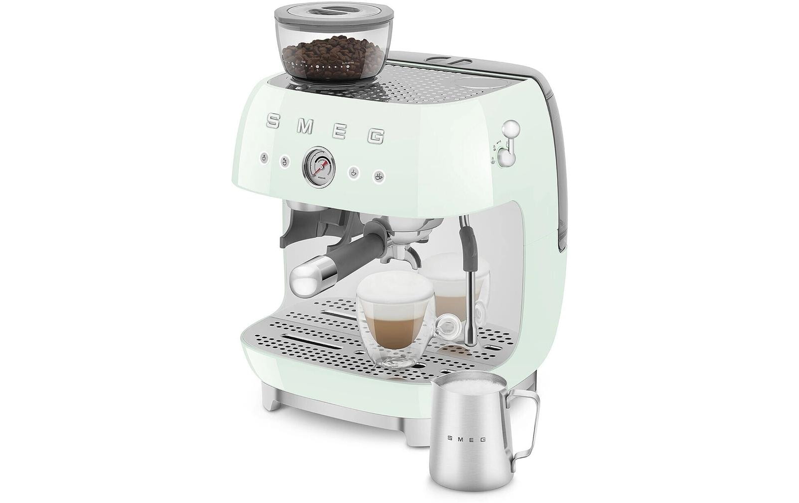 Smeg 50's EGF03PGEU Siebträgermaschine – 15 bar, 2,4 l, 250 g, Kegelmahlwerk, Grün