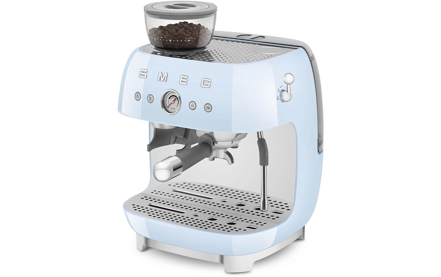 Smeg 50's EGF03PBEU Siebträgermaschine – 15 bar, 2,4 l, 250 g, Kegelmahlwerk, Blau