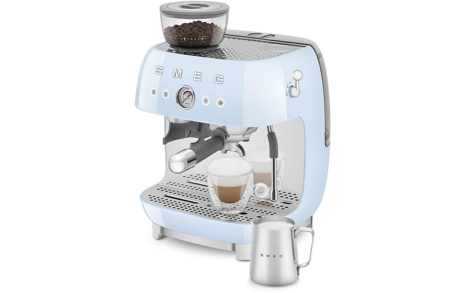 Smeg 50's EGF03PBEU Siebträgermaschine – 15 bar, 2,4 l, 250 g, Kegelmahlwerk, Blau