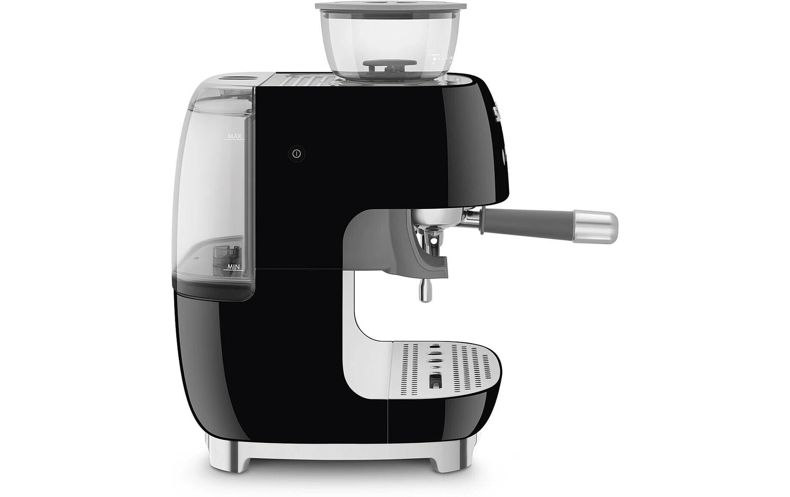 Smeg 50's EGF03BLEU Siebträgermaschine – 15 bar, 2,4 l, 250 g, Kegelmahlwerk, Schwarz