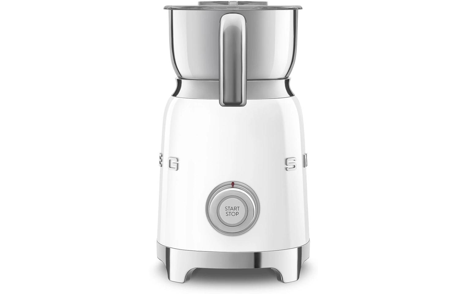 Smeg Elektrischer Milchschäumer MFF11WHEU – Füllmenge 600 ml, 500 W, Weiss