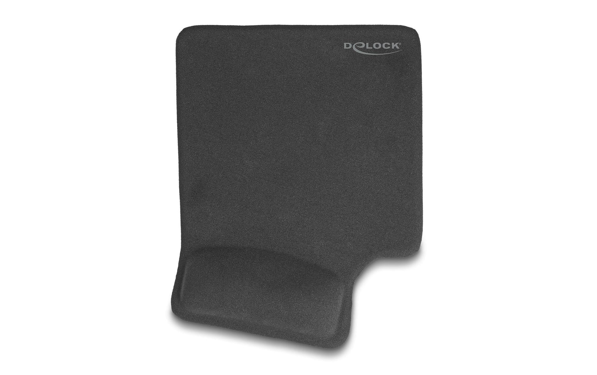 DeLOCK Mauspad mit Handgelenkauflage – Linkshänder, Gummi, Schwarz – 220 × 170 mm – rutschfest
