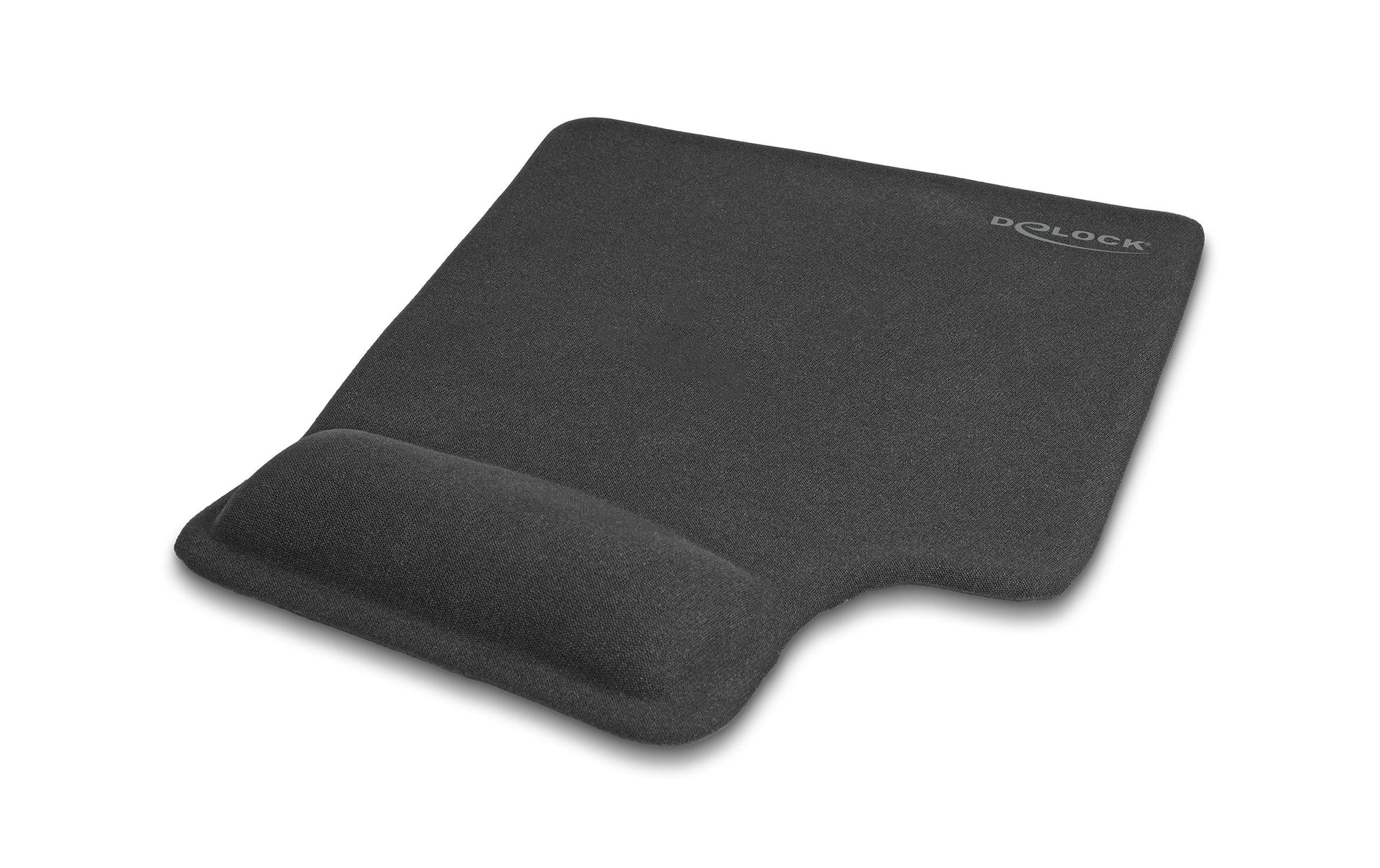 DeLOCK Mauspad mit Handgelenkauflage – Linkshänder, Gummi, Schwarz – 220 × 170 mm – rutschfest