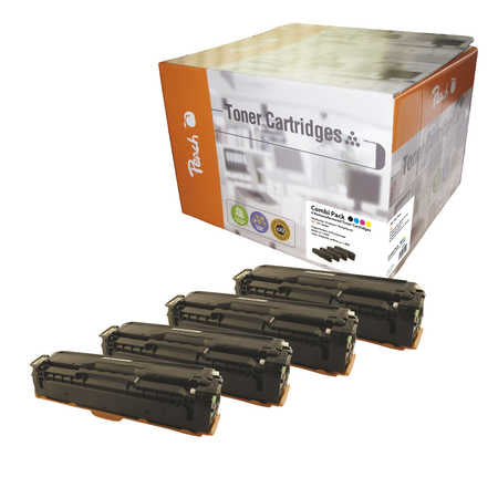 Peach Toner-Multipack CF21A – BK/C/M/Y, schwarz 1600, C/M/Y 1800 Seiten – für HP LaserJet Pro 200 Serie